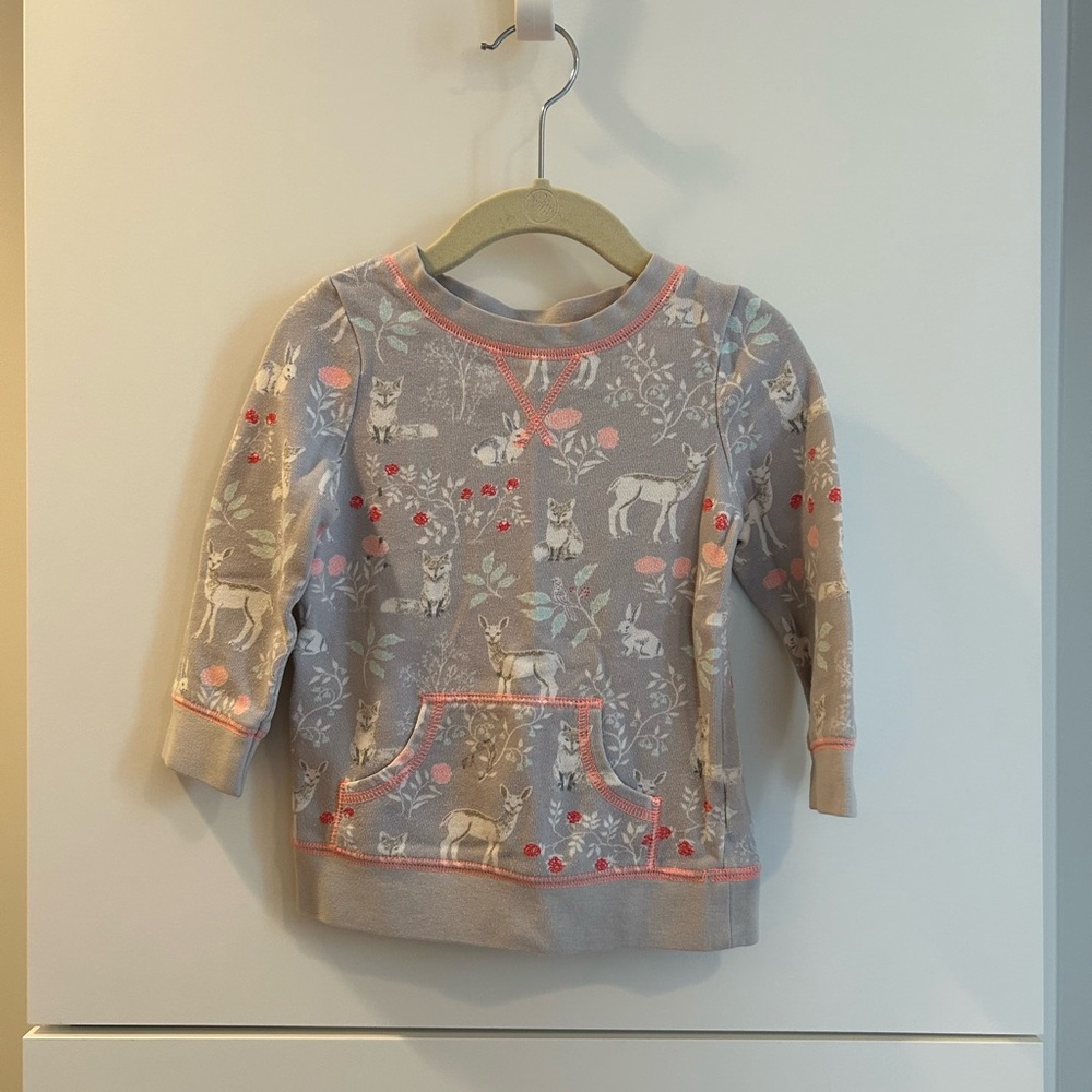 Gray and Pink 2T Animal Print Sweatshirt